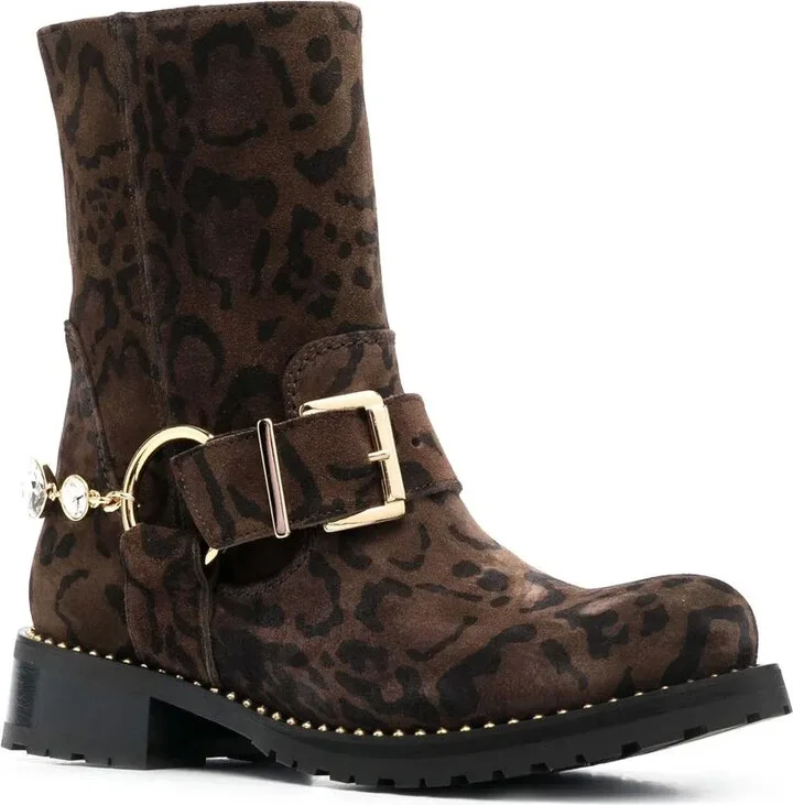 35mm Blake leopard-print biker boots - Image 2