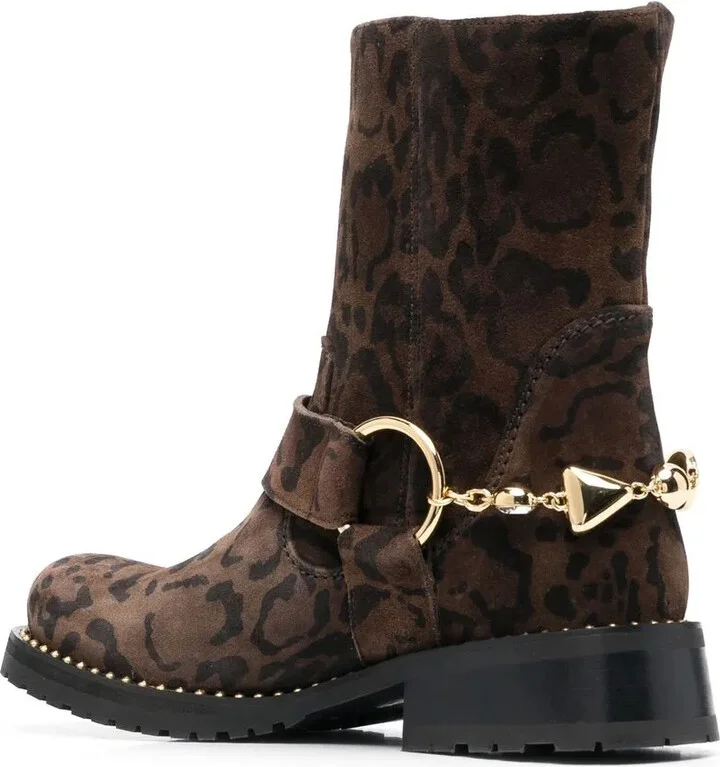 35mm Blake leopard-print biker boots - Image 3