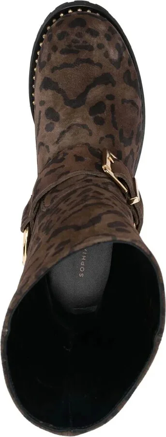 35mm Blake leopard-print biker boots - Image 4