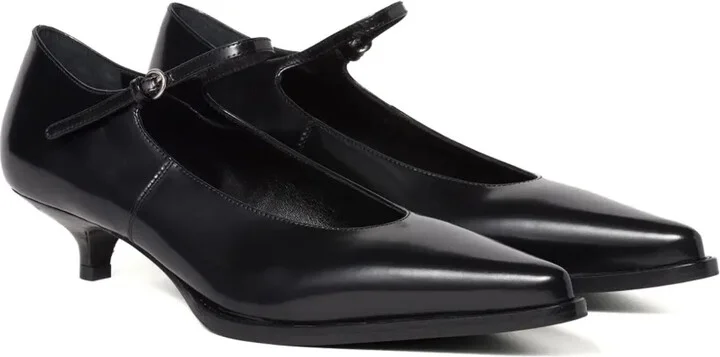 35mm Brushed leather pumps - Image 2
