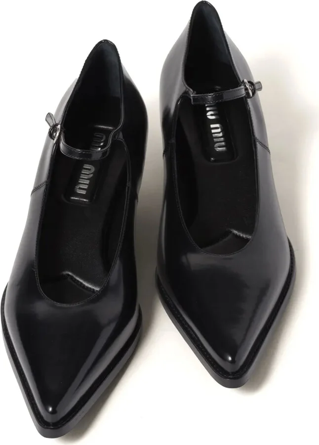35mm Brushed leather pumps - Image 4