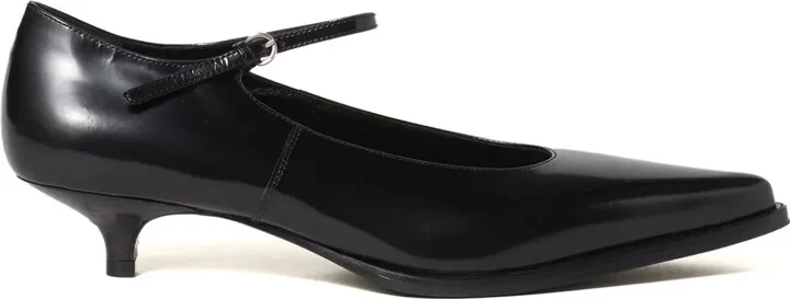 35mm Brushed leather pumps