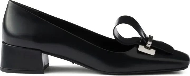35mm Brushed-Leather Pumps