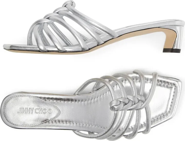 35mm Carmel metallic leather sandals - Image 4