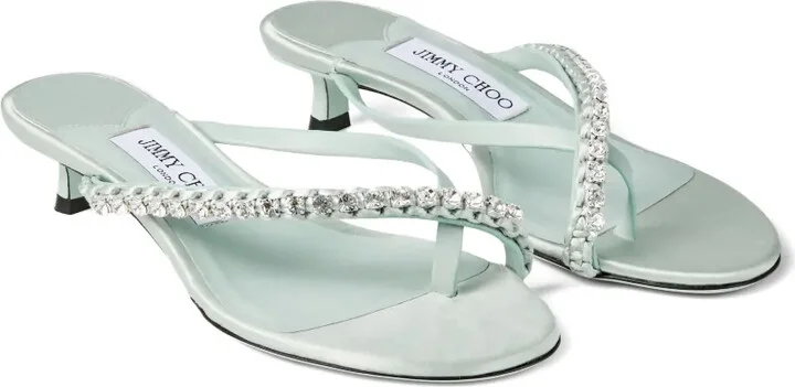 35mm Crystal-Embellished Heeled Mules - Image 2