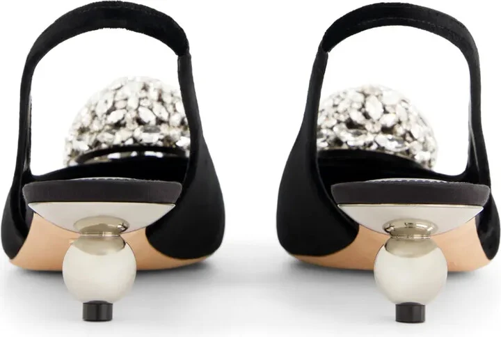 35mm Crystal-Embellished Slingback Pumps - Image 3