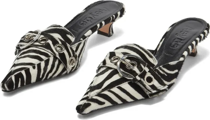 35mm Danielle zebra-print pointed mules - Image 2