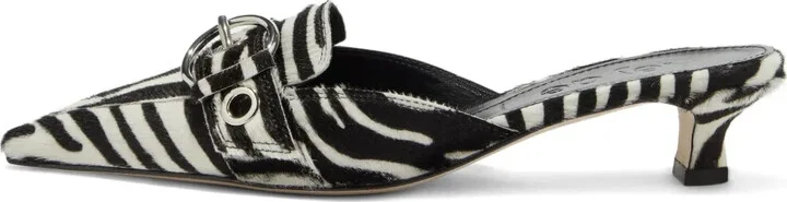 35mm Danielle zebra-print pointed mules