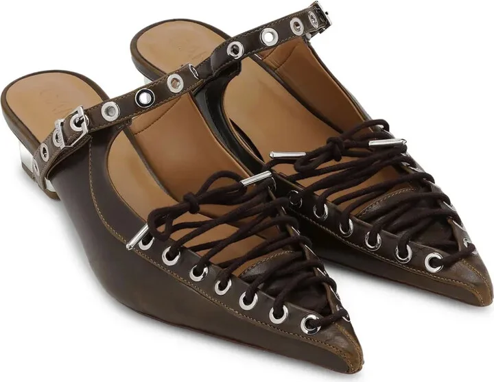 35mm Eyelet-Embellished Mules - Image 2