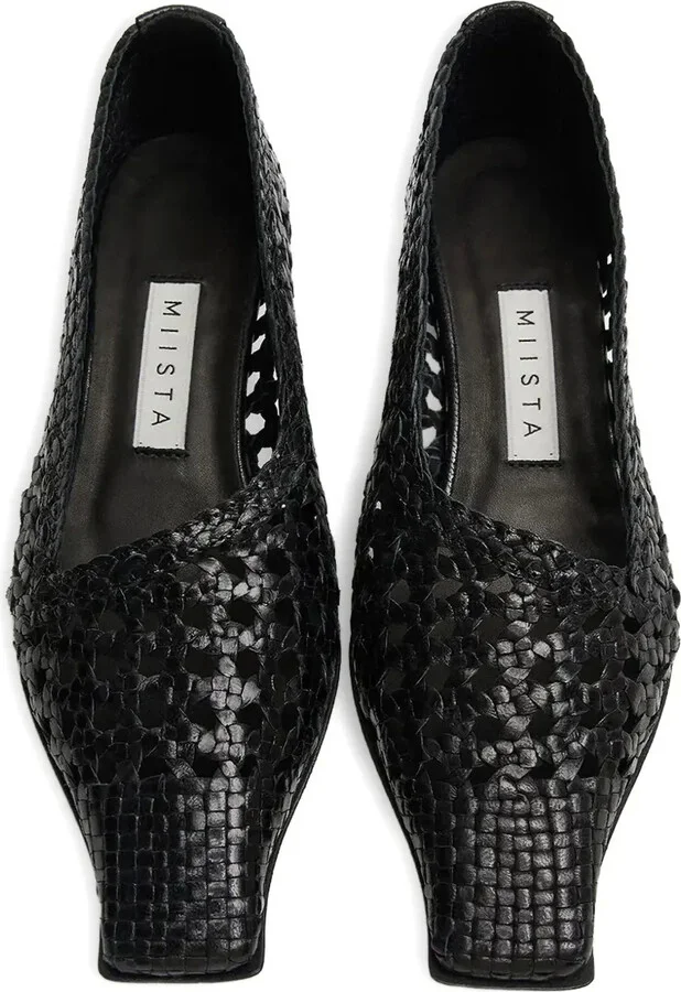 35mm Gisla woven square-toe pumps - Image 3