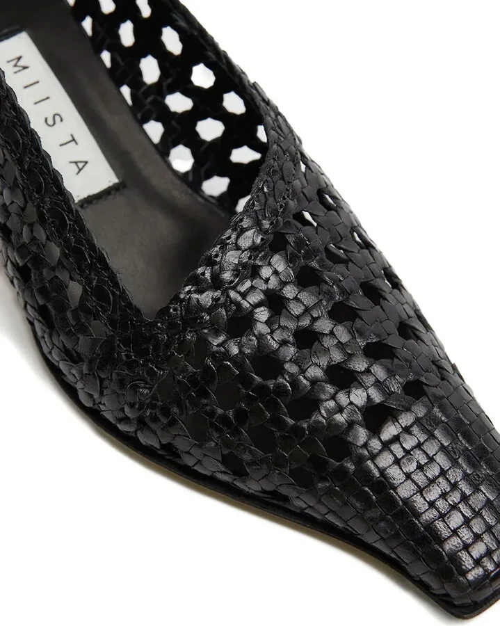 35mm Gisla woven square-toe pumps - Image 5