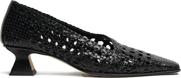 35mm Gisla woven square-toe pumps