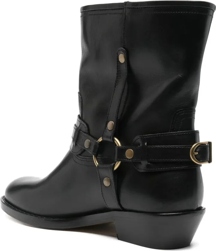 35mm Leather Biker Boots - Image 3