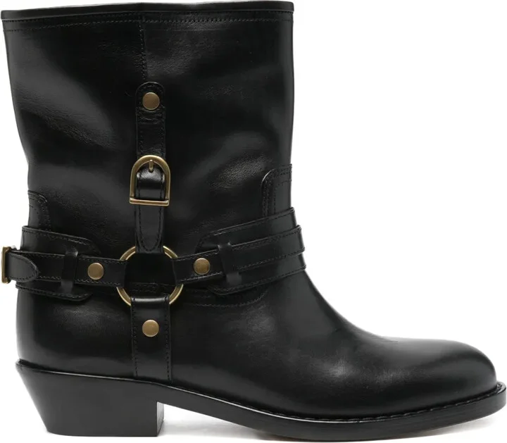 35mm Leather Biker Boots