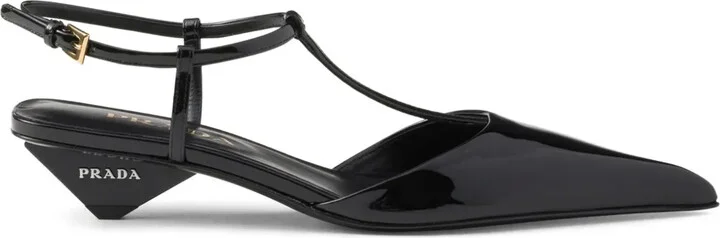 35mm Leather Slingback Pumps