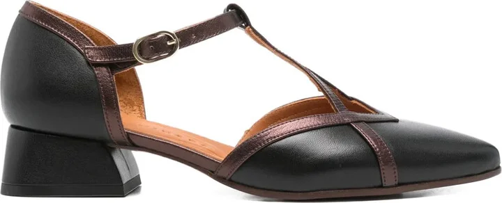 35mm Leather T-Bar Pumps