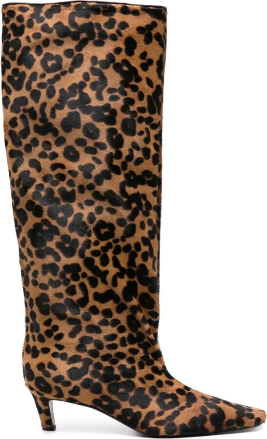 35mm Leopard-Print Brushed Boots