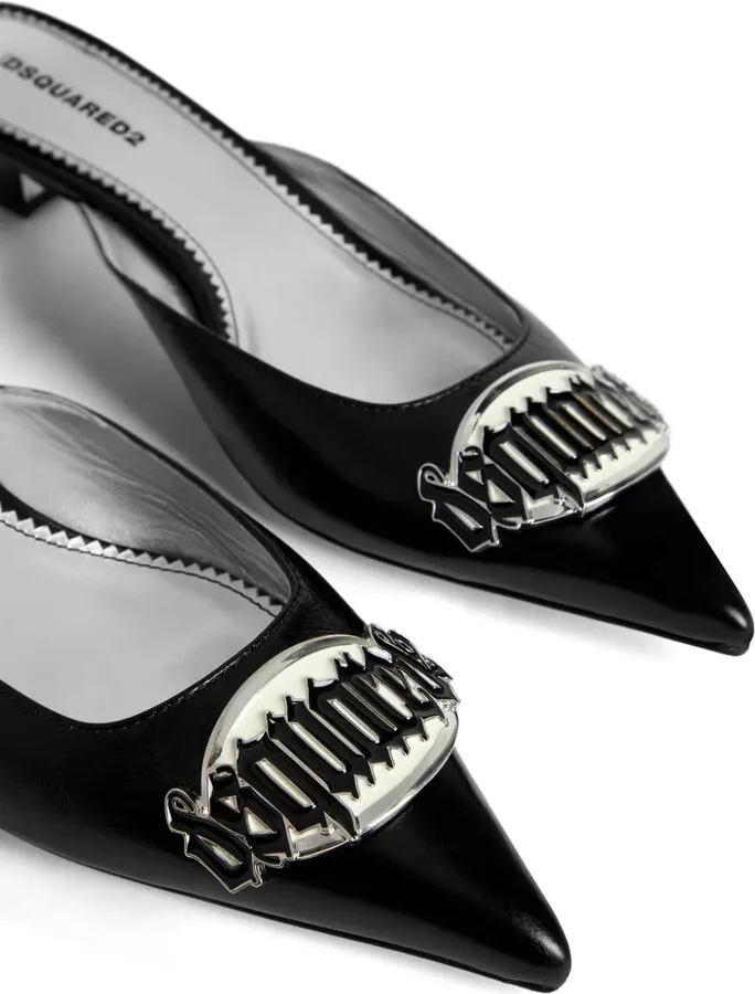 35mm Logo-Plaque Leather Mules - Image 5