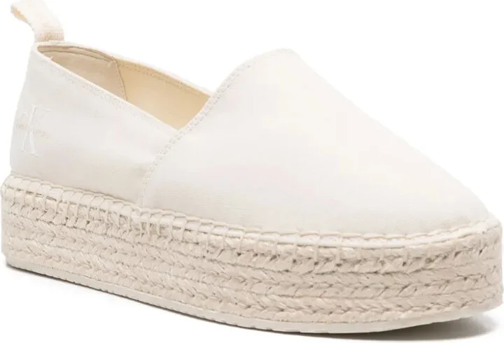 35mm Logo-Print Flatform Espadrilles - Image 2