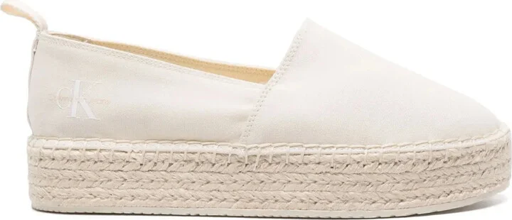 35mm Logo-Print Flatform Espadrilles