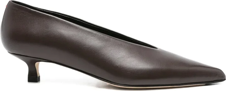 35mm Pointed-Toe Kitten-Heel Pumps