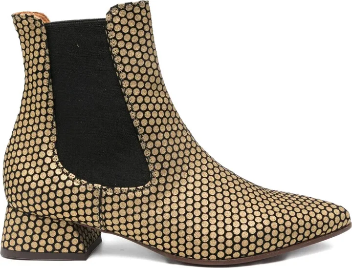 35mm Pointed-Toe Polka-Dot Boots