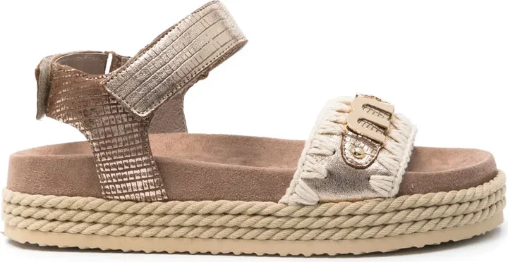 35mm Rope logo-lettering leather sandals