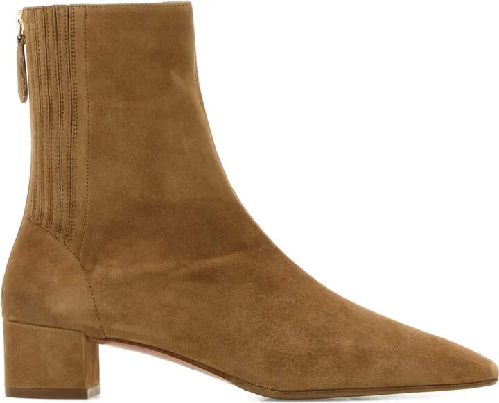 35mm Saint Honorè suede block-heel ankle boots
