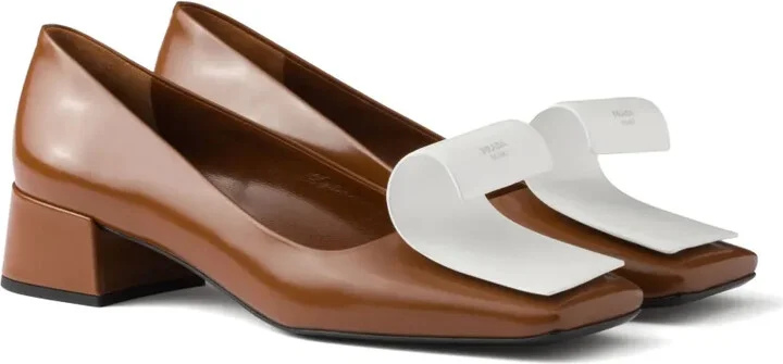 35mm Two-Tone Brushed-Leather Pumps - Image 2