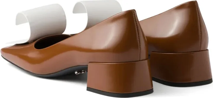 35mm Two-Tone Brushed-Leather Pumps - Image 3