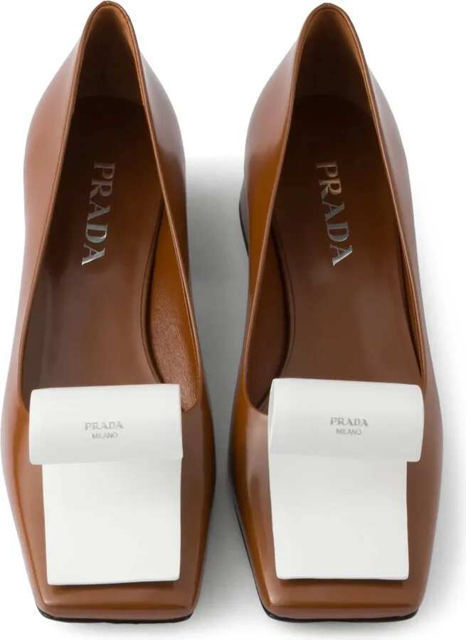 35mm Two-Tone Brushed-Leather Pumps - Image 4