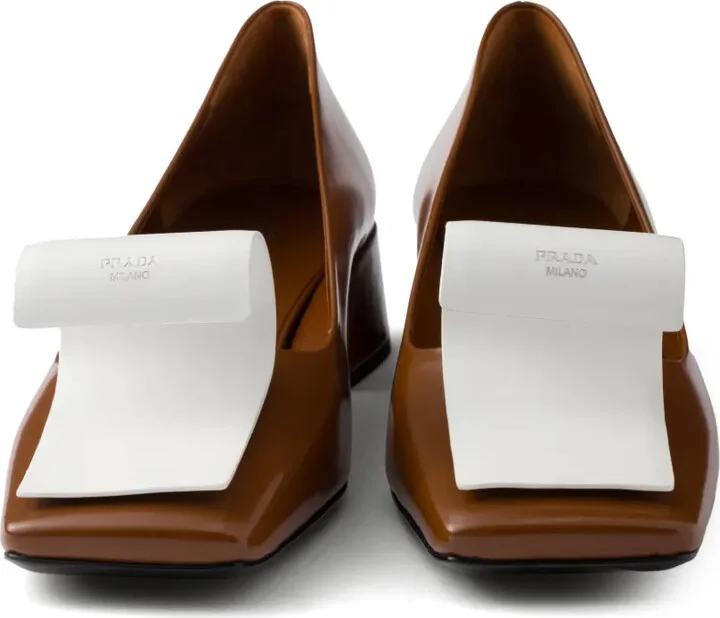 35mm Two-Tone Brushed-Leather Pumps - Image 5