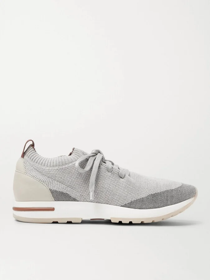 360 Flexy Walk Leather-Trimmed Knitted Wool Sneakers