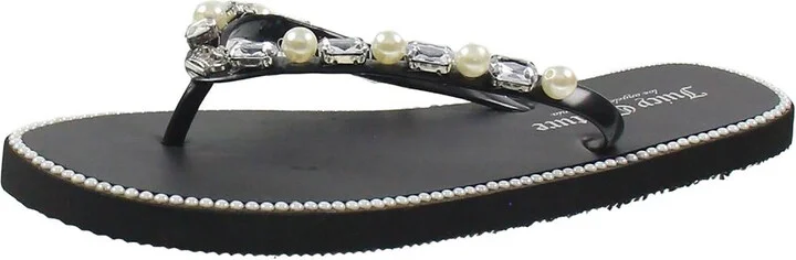 3637 Womens Sequined Manmade Flip-Flops