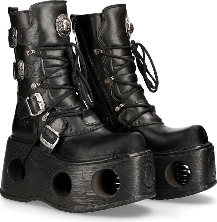 373-S2 Metallic Neptuno Platform Leather Boots