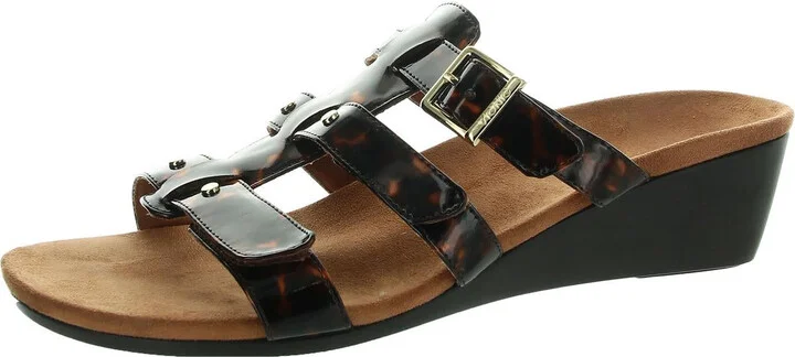 381 Radia Womens Open Toe Slip On Wedge Sandals