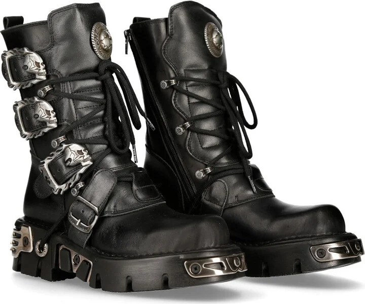 391 S1 Reactor Boots Goth Metallic Black