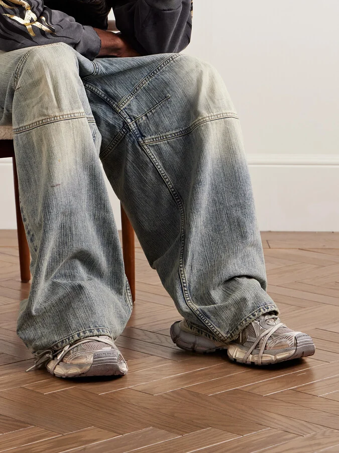 3XL Distressed Mesh and Rubber Sneakers - Image 2