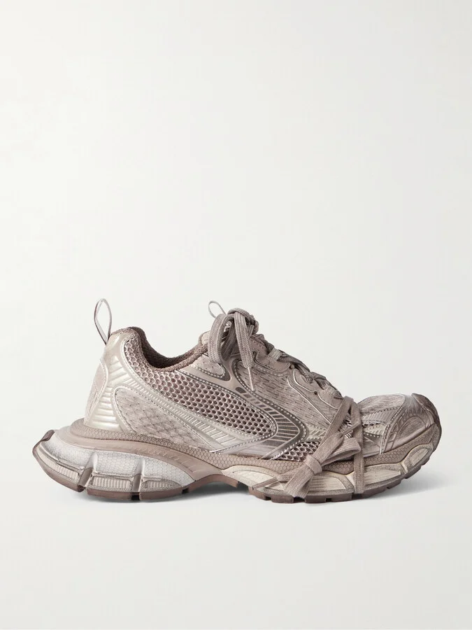 3XL Distressed Mesh and Rubber Sneakers