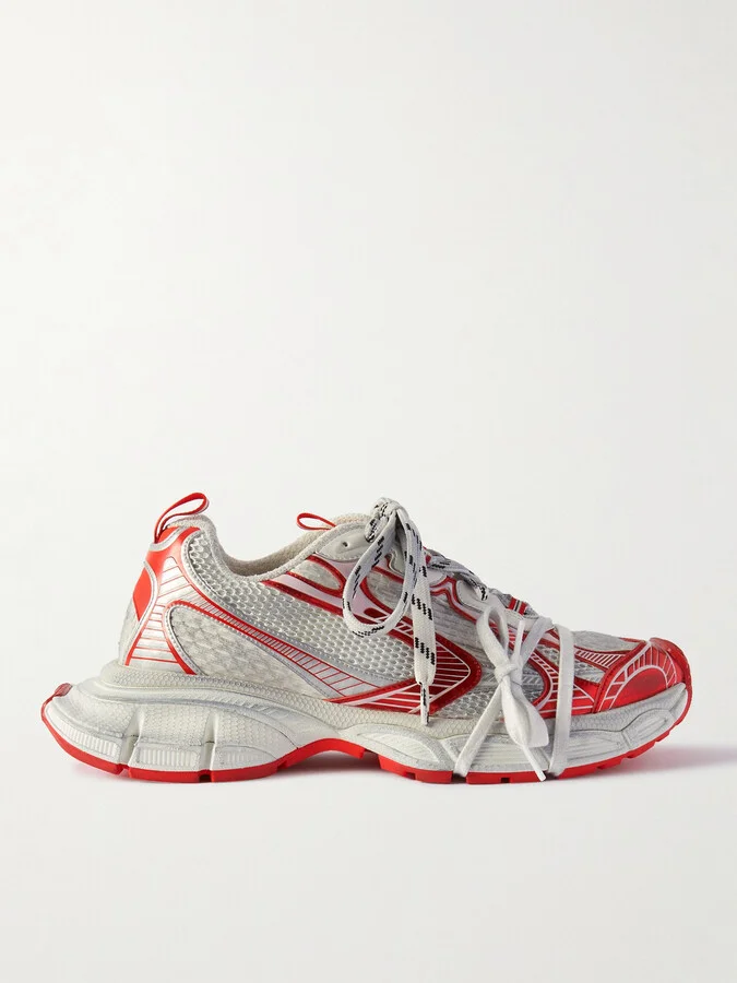 3XL Distressed Mesh and Rubber Sneakers