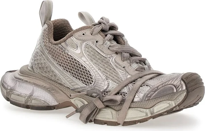 '3xl' Metallic Low Top Sneakers With Logo Detail In Tech Fabric Woman - Image 2