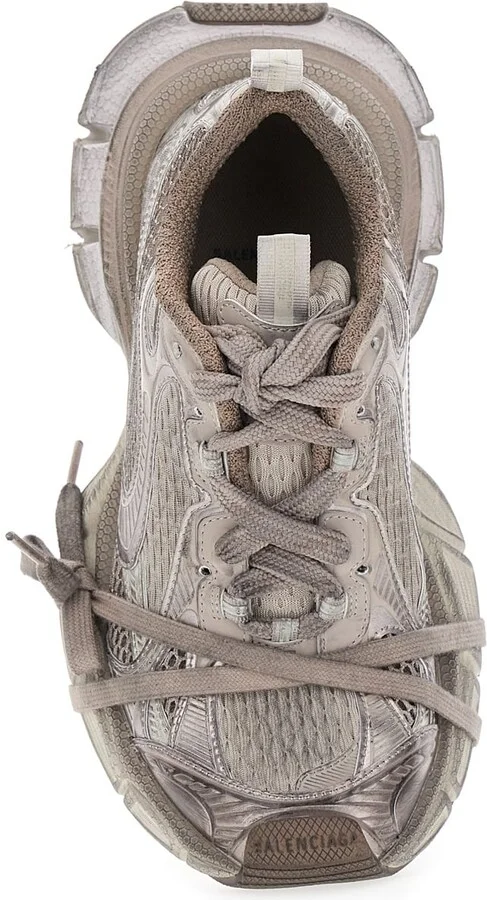 '3xl' Metallic Low Top Sneakers With Logo Detail In Tech Fabric Woman - Image 4