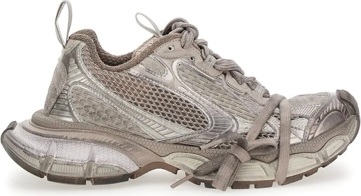 '3xl' Metallic Low Top Sneakers With Logo Detail In Tech Fabric Woman