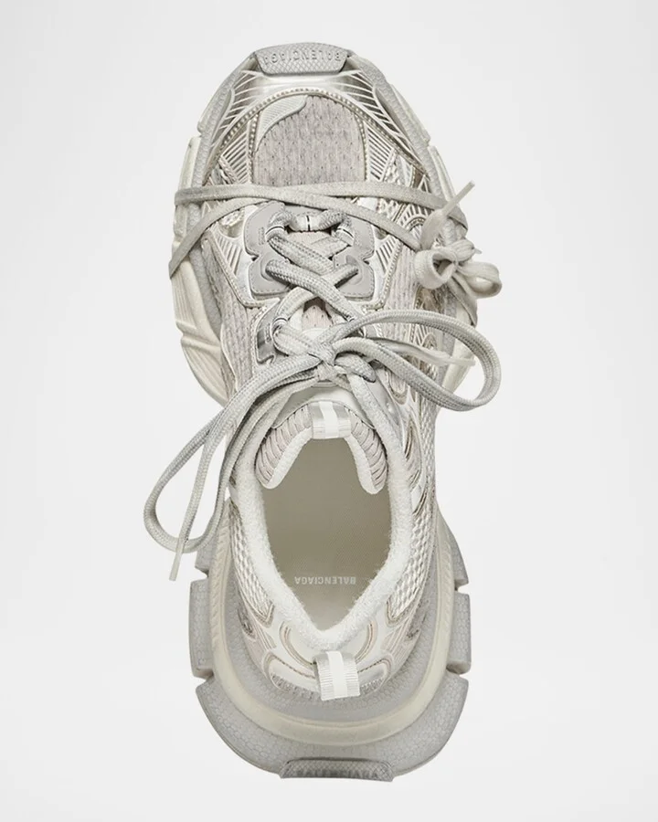 3XL Metallic Mesh Lace Trainer Sneakers - Image 3