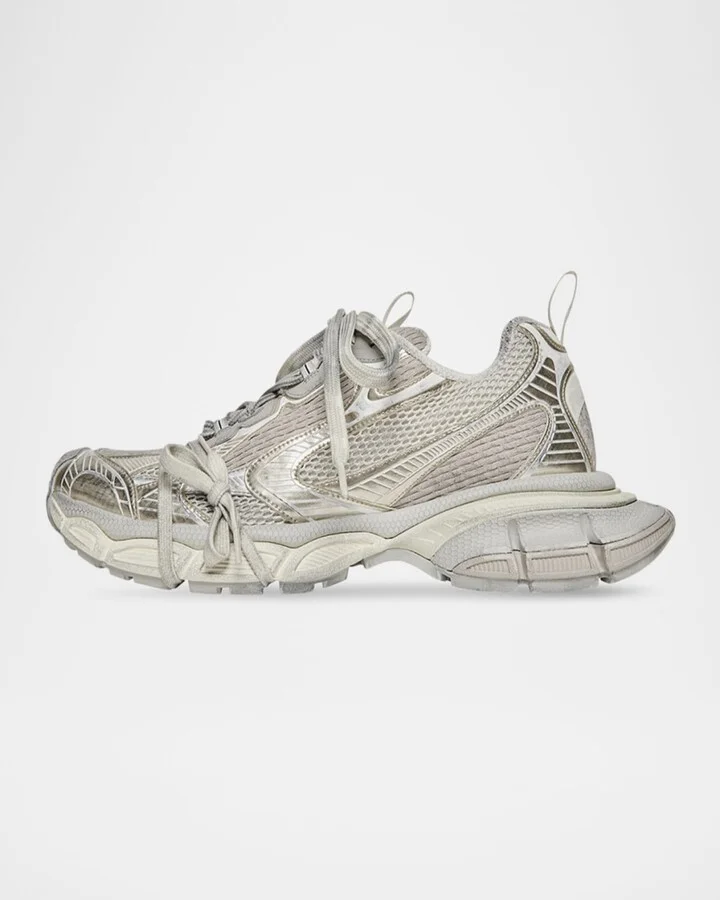 3XL Metallic Mesh Lace Trainer Sneakers - Image 4