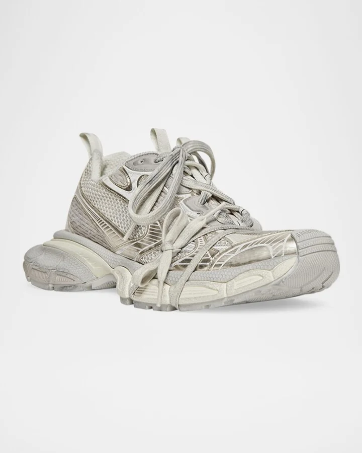 3XL Metallic Mesh Lace Trainer Sneakers - Image 6