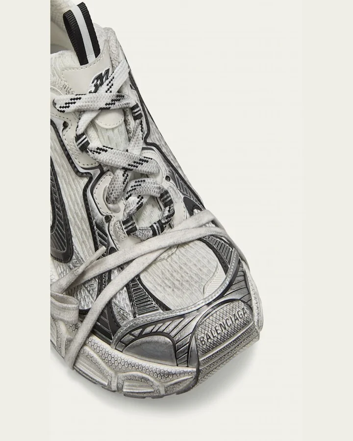 3XL Metallic Mesh Lace Trainer Sneakers - Image 3