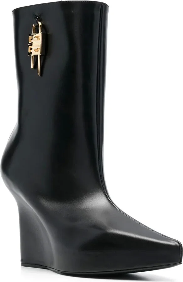 4 Lock leather wedge boots - Image 2