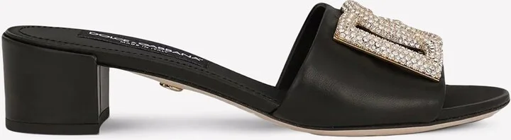 40 Crystal DG Mules in Leather