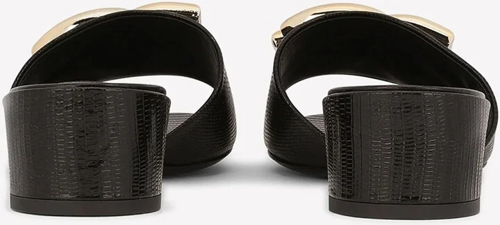 40 DG Mules in Iguana Print Calf Leather - Image 2